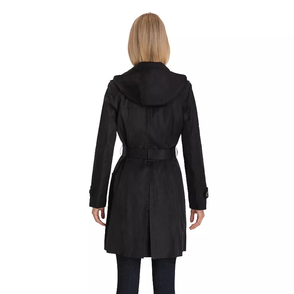 London Fog Classic Black Trench Coat - Picture 2 of 2